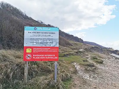 Panneau Falaise des Vaches Noires - Villers sur Mer